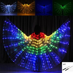 Inne imprezy zaopatrzenia w taniec brzucha LED Butterfly Wings Festival Pertival Fluorescen ISIS Dancing Carnival Costumes dla dorosłych 230901