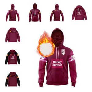 2023 QLD Maroons Indigenous Kids Hoodies 2023/24 Queensland Maroons State of Origin Commemorative Anzac Training Jersey