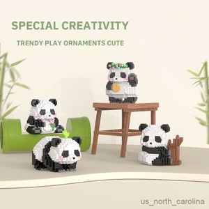 Blocks Creative DIY Assemable Animal Cute Chinese Style Animal Panda Building Block Educational Boy Toys For Children Model R230904