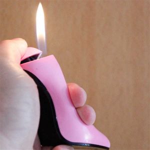 Креативная зажигалка для обуви на высоком каблуке, зажигалка для сигар Flame Butane, прикуриватель, огнестойкие и ветрозащитные детали, зажигалка, no ga HWWA