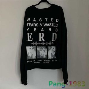 رجال الرجال للرجال Sweatshirts عتيقة أسود كبير Erd الأكمام الطويلة Tshirt الخريف شتاء الرجال جودة جولة كبيرة الحجم جولة Tertwear Top Top Tee J230904