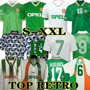 McGoldrick 1990 Retro Ireland Soccer Jersys 2002 1992 1994 1996 1988 Coyne Keane 90 92 93 94 클래식 빈티지 아일랜드 Staunton Houghton 축구 셔츠