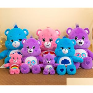 27 cm New Kawaii Rainbow Bear Plush Toy Fluffy Stuffed Doll Teddy Festival Gift Slee Toys Drop Delivery Dhejn