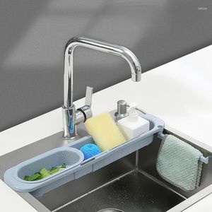 Kitchen Storage Filter Cloth Drain Dishwashing Tools Rack Basket Retractable Leftovers Sink