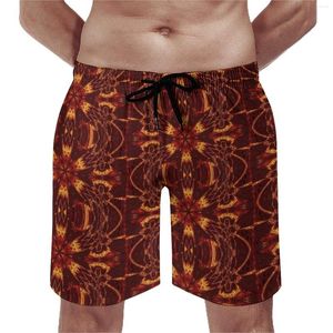Herrshorts styrelse Aztec Sun Fire Classic Beach Trunks Abstract Design Quick Dry Sportswear Oversize Short Pants