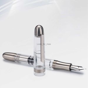 Fountain Penns Asvine P36 Piston Fountain Pen with Bock Asvine Nibs Titanium Akryl Skrivande bläck Pen School Office levererar presentpennor HKD230904