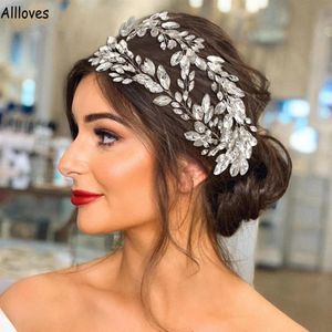 Funkelnde Kristalle Braut Tiaras Kopfschmuck Krone für Hochzeit Strass Haarteil Kopfschmuck Braut Haarschmuck Frauen Abschlussball Haarband2967