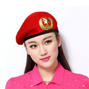 Summer Men Women Cotton Grid Beret Sailor Dance Hat Red Black Performance Cap Unisex andningsbar Casual Army Caps291L