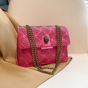 Head Eagle Elmas Tasarımcı Çanta Kadınlar Crossbody Bagstexure Zinciri Küçük Kare Çanta Moda Bir Omuz Diagonal Tote Çanta 230904