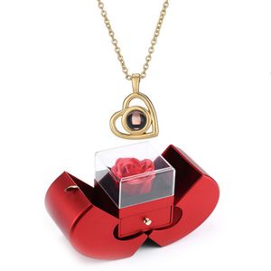 Schmuckbeutel Taschen Kalung teks gambar proyeksi cinta kustom perak 925 baja tahan karat kotak hadiah Natal ornamen perhiasan Apple 230904