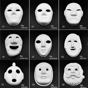 Stock Makeup Dance White Masks Embryo Mould DIY Painting Handmade Mask Pulp Animal Halloween Festival Party Masks White Paper Face Mask 905