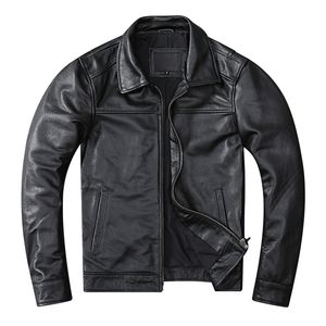 Designer Casual Real Cowhide äkta läderjacka män Slim Herrkläder Spring Autumn Men's Cow Leather Jackets Kläder Asiatisk storlek 6xl