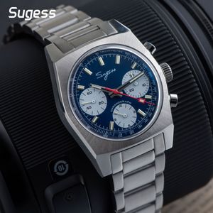Other Watches Sugess 37mm Chrono Master S419 Series Chronograph Men Watch Seagull Swanneck Movement Mechanical Wristwatches Dome Sapphire 1963 230904