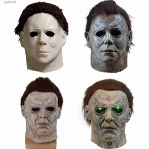 Máscaras de festa Halloween Horror Michael Myers Máscara Cosplay Látex Full Face Party Assustador Adereços Acessórios T230905