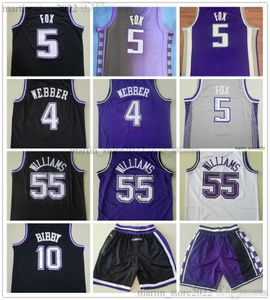 100% Stitched 2023-24 Basketball Jerseys De'Aaron 5 Fox Retro Mike 10 Bibby Jason 55 Williams Chris 4 Webber Men Shorts Pants All Embroidery