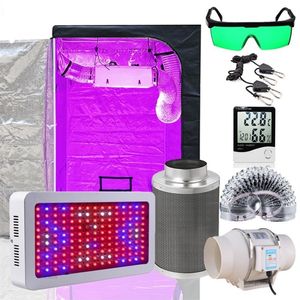 Växande system växer lampor växt tältrum komplett kit hydroponic led växer ljus med kolfilter luftfläkt för växtarbetet h230p