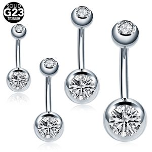 Navel Bell Button Rings 10Pcs  Lot 14G Navel Piercing Externally Threaded Belly Button Rings Double Gem Cubic Zirconia Pircing Umbigo Jewelry 230905