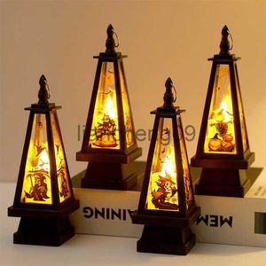 Party Decoration Halloween Led Hanging Vintage Lantern Light Ghost Lamp Candle Light Retro Small Oil Lamp Halloween Party Home Decor Horror Prop X0905