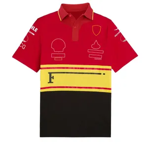 Camisetas masculinas F1 2023 Red Team T-Shirt Formula 1 Sports Sports Sports Polo Camise
