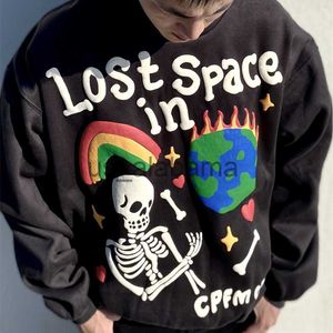 Erkek Hoodies Sweatshirts Uzayda Kayboldu Vintage Puff Baskı CPFM.XYZ HOODIE ERKEK ERKEK KABULU En İyi Kalite CPFM XYZ GÜZEL KÜÇÜK KOOLLUSUNDAK