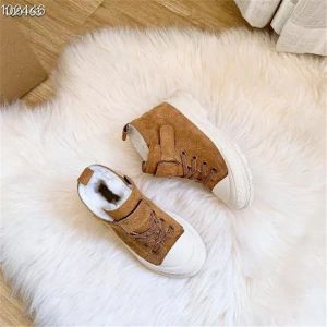 F23 Barnmärke Martin Boots Classic Australian Winter Snow Boots Shoes Boys 'Girls' Short Parent-Child Desert Boots Real Leather Waterproof Cotton Boo