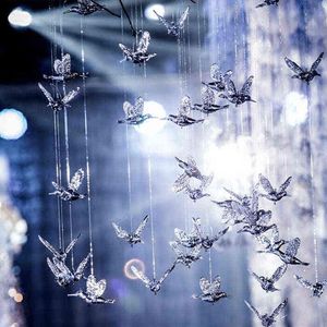 Europeisk kolibri transparent akrylfågel vatten droppar flygtak hem dekoration el scen bröllop dekoration rekvisita g249t