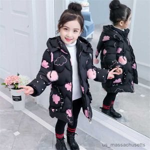 Down Coat New Children's Down Jacket Girls Thickened Autumn Winter Outfit Hooded Warm Coats Kids Fashion Down Parkas 3-13year R230905