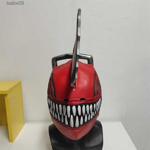 Maschere per feste Anime Chainsaw Man Mask Cosplay Pochita Denji Copricapo Horror Devil Casco Puntelli per feste di Halloween Uomo adulto T230905