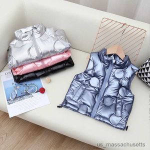 Daunenmantel Mädchen Jungen Warme Westen Herbst Winter Neue Baby Weste Oberbekleidung Daunen Baumwolle Verdickte Jacken Mode Kleidung Kinder Feste Westen R230905