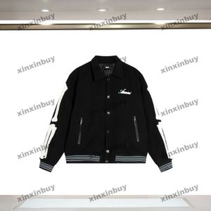 Xinxinbuy Men Designer Coat Jacket Bones Towel Embroidery長袖女性グレーブラックカーキグリーンレッドS-2xl