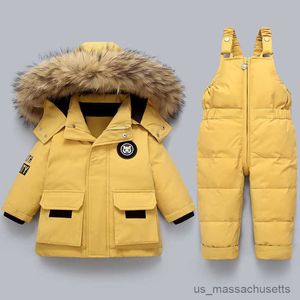 Casaco para baixo crianças bebê inverno quente jaqueta conjunto de roupas meninos engrossar macacão infantil da criança roupas da menina crianças r230905