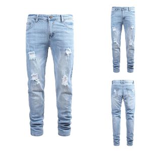 Erkekler Sıradan Kişilik İnce Fit denim kot pantolon 2019 denim siyah kot pantolon streç çizgili kalem pantolon fit Streetwear189g