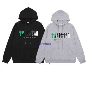 MOT1 Erkek ve Kadın Hoodie Sweatshirt Modaya uygun Trendy Trapstar Yeşil Siyah Gri Beyaz Havlu İşlemeli Çift Gevşek Rahat Kapüşonlu Sweater