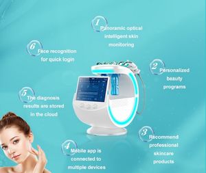 RF 7 Ручки Smart Ice Blue Ультразвуковой RF Омоложение кожи Дермабразия Hydrafacials Салон красоты Спа-машина с системой управления обследованием кожи