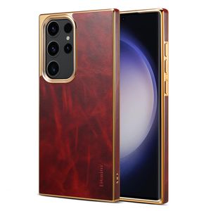 Luxus Retro Echtleder Vogue Handyhülle für iPhone 15 14 13 12 Pro Max Samsung Galaxy S24 S23 Ultra S23FE 5G Business Vollschutzhülle mit weicher Beschichtung auf der Rückseite