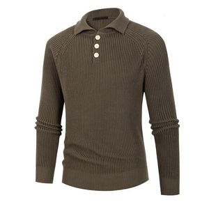 Suéter masculino outono inverno casual suéter lapela marca pulôveres de luxo moda quente suéter de malha masculino roupas ropa hombre pull 230904