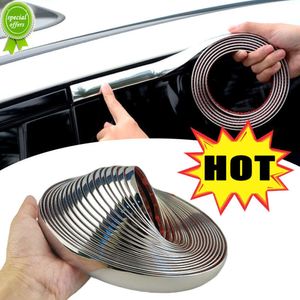 Novo universal auto adesivo porta lateral chrome tira moldagem decoração pára-choques protetor guarnição fita adesivo do carro