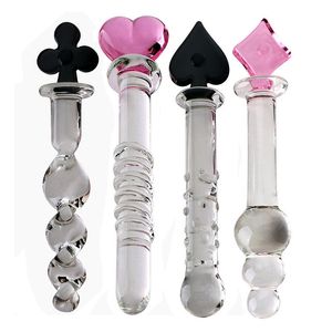 Giocattoli anali Perlina Spina di cristallo di vetro Amore Bacchetta magica Design innovativo Bastone da massaggio Simulazione Dildo Sesso adulto Uomini e donne 230904