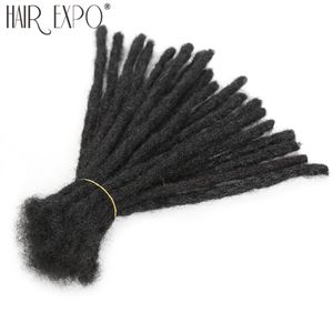 人間の髪の毛は手作りのドレッドロック合成ウィッグ拡張拡張黒いレゲエウィッグかぎ針編みの編組髪をアフロの女性と男性髪の博覧会230904