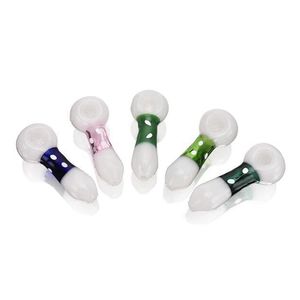 Latest Colorful Spots Pyrex Thick Glass Hand Pipes Portable Filter Snowflake Screen Herb Tobacco Spoon Bowl Smoking Bong Holder Innovative Cigarette Holder Tube