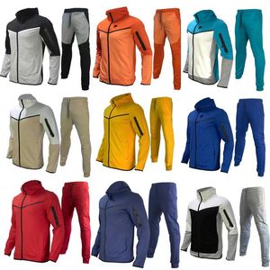 Tracksuits Designer Mens Tracksuit Set NKe Tech Calças Esportivas e Jaqueta Com Capuz Corredores Calças Manga Longa Europa Futebol Americano