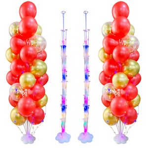 Andra evenemangsfestleveranser 12 Set Confetti Balloons Stand Balloon Column Holder Wedding Birthday Decoration Kids Baby Shower Pump Balons Accessories 230905