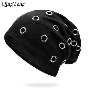 Beanie/Skull Caps Unisex Ring Caps Warm Beanie Punk Hat Gorras Winter Knitting Hip Hop Caps Beanies Knitted Cap Hats For Men Women 230905