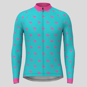 Гоночные куртки Фламинго, мужские велосипедные майки, топы с длинными рукавами, велосипедная рубашка для горного велосипеда, дорожная велосипедная команда, летняя спортивная одежда