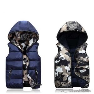 Down Coat Children Vest Autumn Winter Waistcoat for Girl Boy Down Vest Baby Sleeveless Kids Hooded Jacket Outwear Infant Baby Clothes R230905