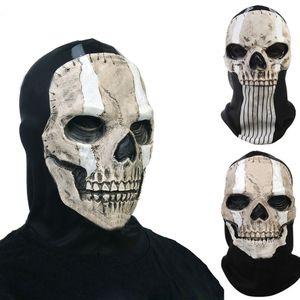 Party Masks Unisex Horror Ghost Skull Mask ghost Call of Duty Latex Headgear Helmet Cosplay Perform Party Masquerade Prop Halloween Cosplay 230905