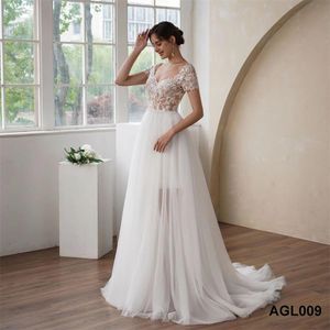 Ukochana sukienka ślubna A-line Lekka luksusowa mała szlak księżniczki Slim AGL009