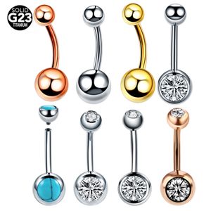 Navelklockknapp ringer 10st/20st/50st G23 Navel Piercings Ombligo Internt tråd Navel Piercings Belly Button Rings Woman Body Jewelry 230905