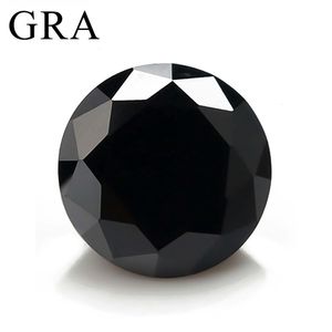 Loose Diamonds Real Round Black Stones 0.1ct to 20ct Excellent VVS1 Cut Lab Loose Gems Pass Diamond Tester for Fine Jewelry Making 230904