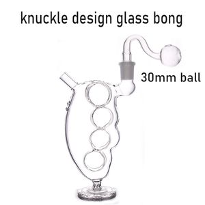 Toptan Knuckles Cam Yağ Brülör Bong El Sigara Boru Dab Teçhizat Körfezi Bubbler Recycler Su Borusu Kuru Happik Sigara Tutucu Erkek Cam Yağ Boru Borusu